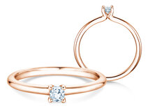 Verlobungsring Cushion Clean in 14K Roségold mit Diamant 0,08ct G/SI