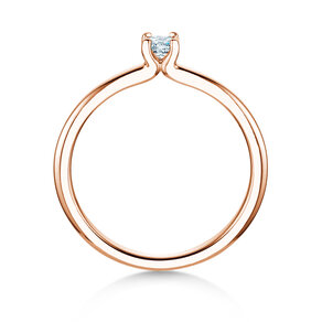 Verlobungsring Cushion Clean in 9K Roségold mit Diamant 0,23ct G/SI
