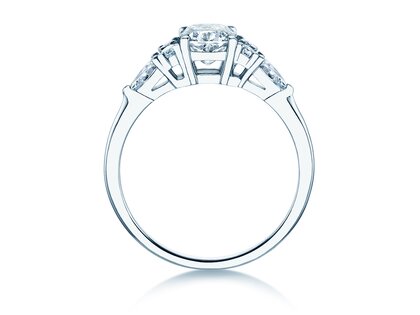 Verlobungsring Cushion Marquise in 9K Weißgold mit Labordiamanten 1,28ct E/VS