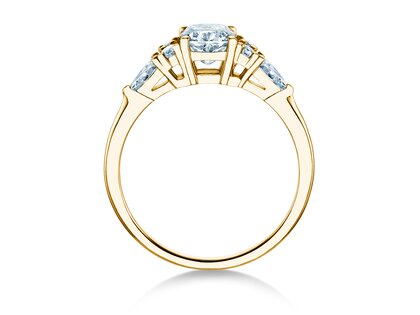 Verlobungsring Cushion Marquise in 9K Gelbgold mit Diamanten 1,28ct G/SI