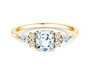 Verlobungsring Cushion Marquise in 9K Gelbgold mit Diamanten 1,28ct G/SI