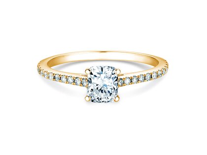 Verlobungsring Cushion Pavé in 9K Gelbgold mit Diamanten 1,22ct G/SI