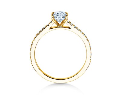 Verlobungsring Cushion Pavé in 9K Gelbgold mit Diamanten 1,22ct G/SI