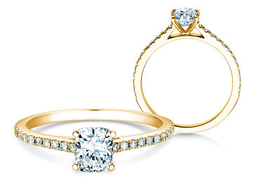 Verlobungsring Cushion Pavé Labordiamant