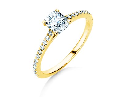 Verlobungsring Cushion Pavé in 9K Gelbgold mit Diamanten 1,22ct G/SI