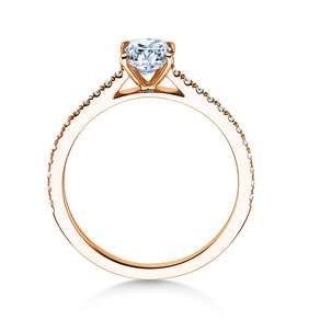 Verlobungsring Cushion Pavé in 9K Roségold mit Diamanten 0,77ct G/SI