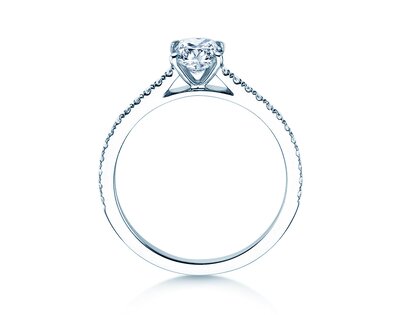 Verlobungsring Cushion Pavé in 14K Weißgold mit Diamanten 1,22ct G/SI