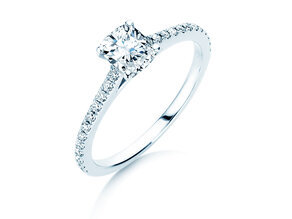 Verlobungsring Cushion Pavé in 14K Weißgold mit Diamanten 1,22ct G/SI