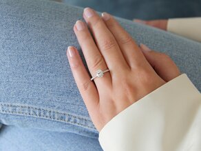 Verlobungsring Cushion Pavé in 14K Weißgold mit Diamanten 1,22ct G/SI