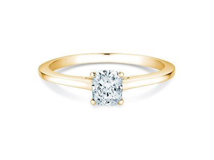 Verlobungsring Cushion in 9K Gelbgold mit Labordiamant 0,50ct E/VS