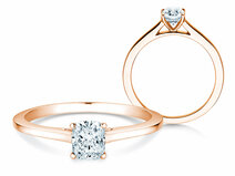 Verlobungsring Cushion in 18K Roségold mit Diamant 0,30ct G/SI