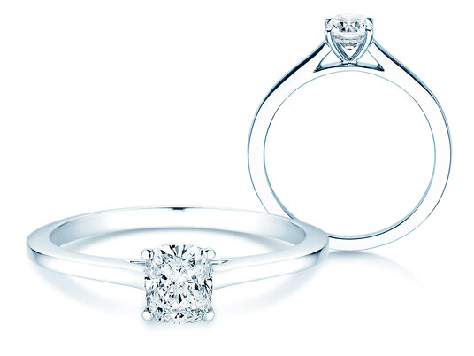Verlobungsring Cushion in 14K Weißgold mit Diamant 0,30ct G/SI