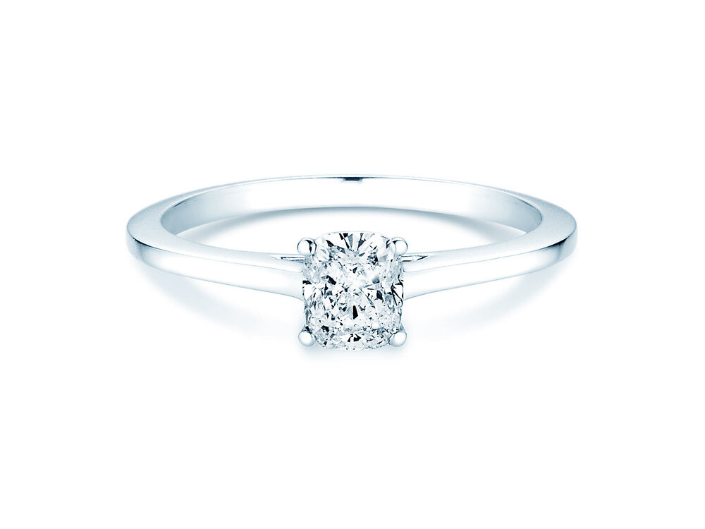 Verlobungsring Cushion in Platin 950/- mit Diamant 0,70ct G/SI