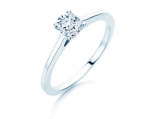 Verlobungsring Cushion in 9K Weißgold mit Labordiamant 2,50ct