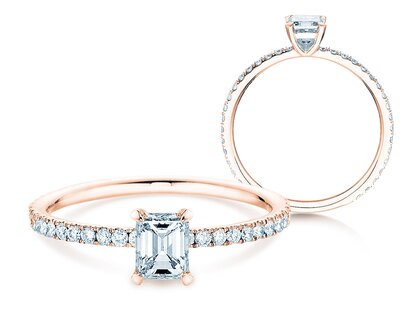 Verlobungsring Elaine in 18K Roségold mit Diamanten 0,86ct