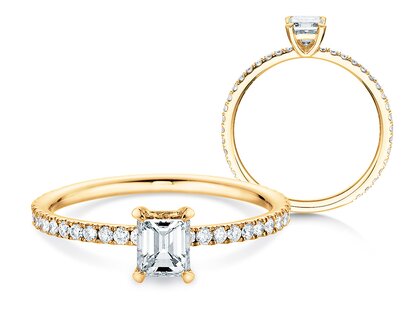 Verlobungsring Elaine in 18K Gelbgold mit Diamanten 0,86ct
