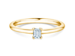 Verlobungsring Emerald Clean in 14K Gelbgold mit Diamant 0,08ct G/VS