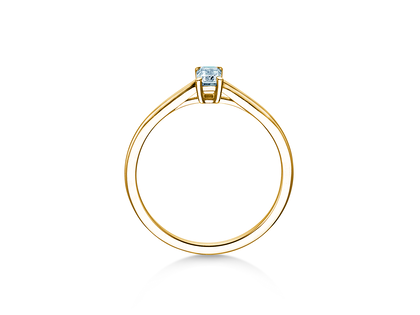 Verlobungsring Emerald Cross in 9K Gelbgold mit Labordiamant 0,25ct E/VS