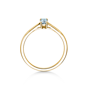 Verlobungsring Emerald Cross in 9K Gelbgold mit Labordiamant 0,25ct E/VS