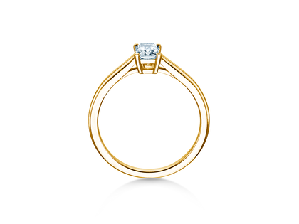 Verlobungsring Emerald Cross in 18K Gelbgold mit Labordiamant 1,00ct E/VS
