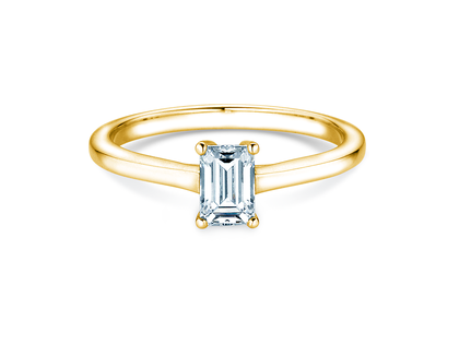 Verlobungsring Emerald Cross in 18K Gelbgold mit Labordiamant 1,00ct E/VS