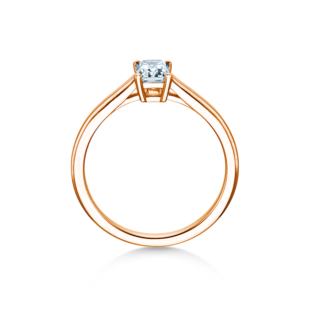 Verlobungsring Emerald Cross in 18K Roségold mit Labordiamant 3,00ct D/IF