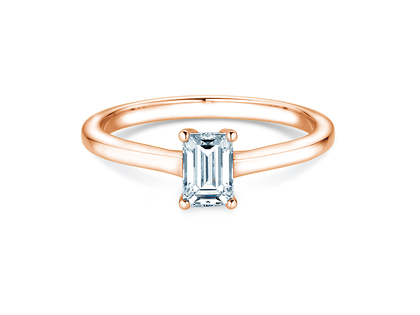 Verlobungsring Emerald Cross in 18K Roségold mit Labordiamant 1,00ct E/VS