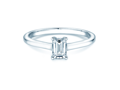 Verlobungsring Emerald Cross in 9K Weißgold mit Labordiamant 1,00ct E/VS