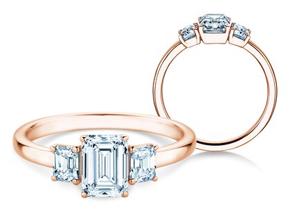 Verlobungsring Emerald Eden in 14K Roségold mit Diamanten 0,46ct G/VS