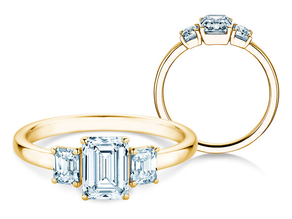 Verlobungsring Emerald Eden in 9K Gelbgold mit Labordiamanten 0,46ct E/VS