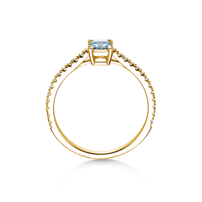 Verlobungsring Emerald Pavé in 14K Gelbgold mit Diamanten 0,40ct G/VS