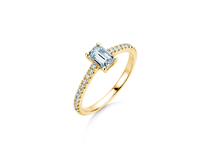 Verlobungsring Emerald Pavé in Gelbgold