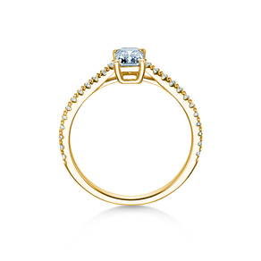 Verlobungsring Emerald Pavé in Gelbgold