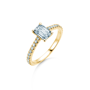 Verlobungsring Emerald Pavé in 9K Gelbgold mit Labordiamanten 1,82ct E/VS