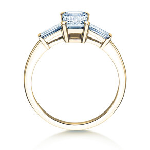 Verlobungsring Emerald Tapered Baguette in 9K Gelbgold mit Labordiamanten 0,41ct E/VS