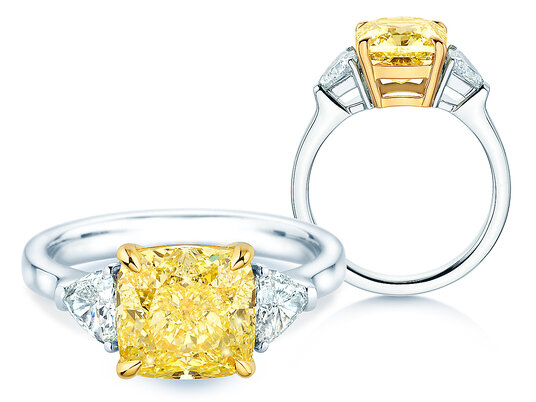 Verlobungsring Fancy Yellow Trillion Radiance