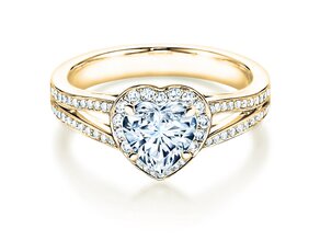 Verlobungsring Flame in 18K Gelbgold mit Diamanten 1,54ct G/SI
