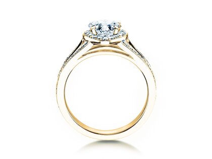 Verlobungsring Flame in 18K Gelbgold mit Diamanten 1,54ct G/SI