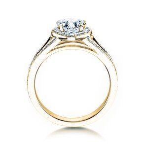 Verlobungsring Flame in 18K Gelbgold mit Diamanten 1,54ct G/SI
