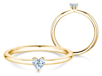 Verlobungsring Heart Clean in 14K Gelbgold mit Diamant 0,23ct G/SI