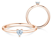 Verlobungsring Heart Clean in 9K Roségold mit Diamant 0,23ct G/SI