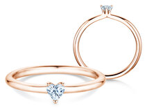 Verlobungsring Heart Clean in 9K Roségold mit Diamant 0,16ct G/SI