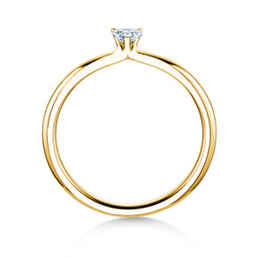 Verlobungsring Heart Clean in 14K Gelbgold mit Diamant 0,16ct G/SI