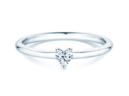 Verlobungsring Heart Clean in 14K Weißgold mit Diamant 0,16ct G/SI