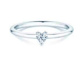 Verlobungsring Heart Clean in 14K Weißgold mit Diamant 0,16ct G/SI