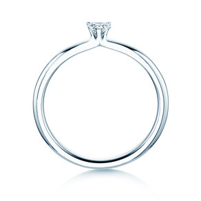 Verlobungsring Heart Clean in 14K Weißgold mit Diamant 0,16ct G/SI