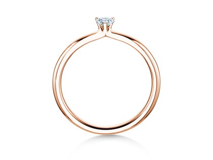 Verlobungsring Heart Clean in 9K Roségold mit Diamant 0,23ct G/SI