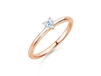 Verlobungsring Heart Clean in 9K Roségold mit Diamant 0,23ct G/SI