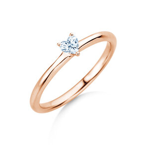 Verlobungsring Heart Clean in 9K Roségold mit Diamant 0,23ct G/SI
