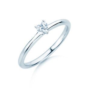 Verlobungsring Heart Clean in 14K Weißgold mit Diamant 0,16ct G/SI
